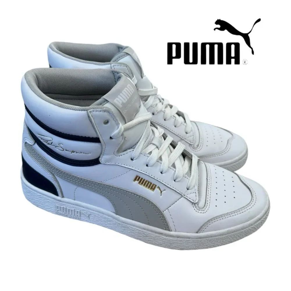 Puma Men's Ralph Sampson Mid White Black Gray 370847-04 Sneakers 7.5